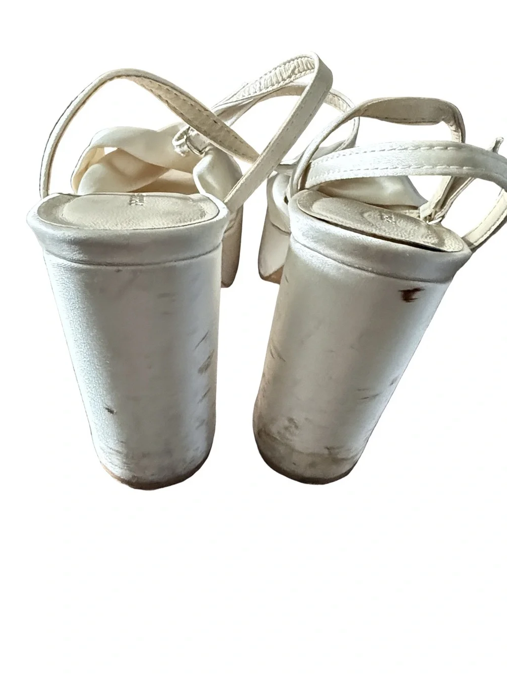 Princess Polly Ivory Satin Knot Platform Sandals
